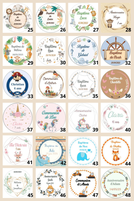 Bougies avec bouchon en liège pour baptême ou anniversaire enfant - 50 ml 