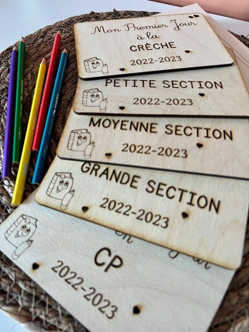 Pancarte rentrée d’école ou crèche avec prénom de l’enfant