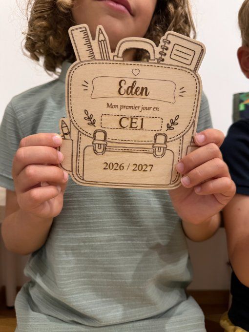 Pancarte rentrée d’école ou crèche avec prénom de l’enfant