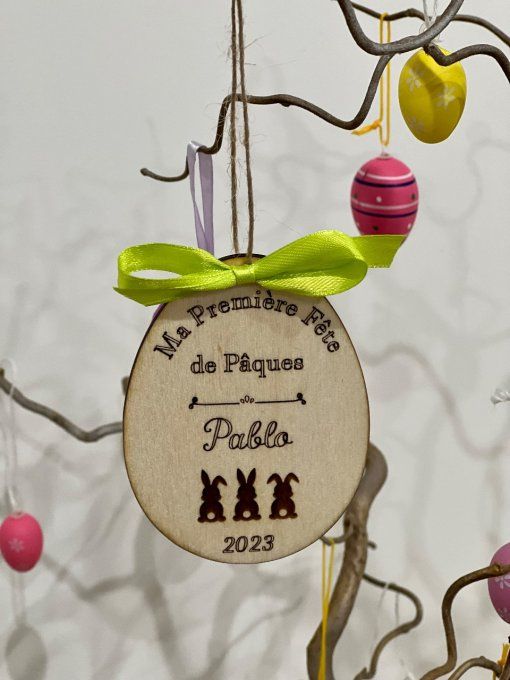 Œuf de Pâques en bois personnalisé 