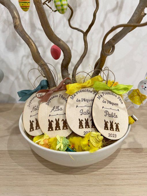 Œuf de Pâques en bois personnalisé 