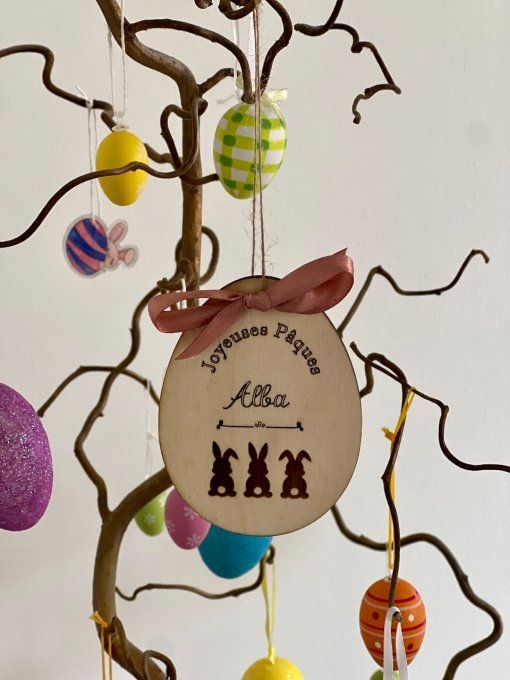 Œuf de Pâques en bois personnalisé 