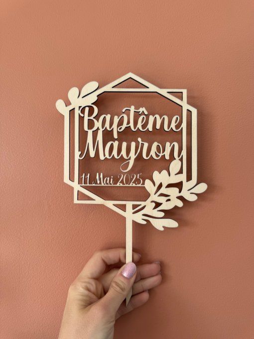 Cake topper en bois pour évènement (baptême, mariage, anniversaire...)