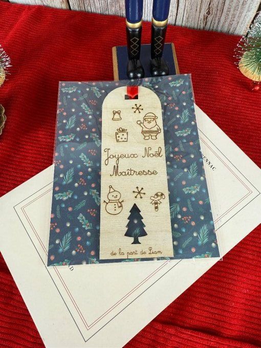 Marque page Noël en bois 
